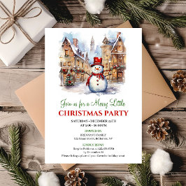 Invitación Elegant watercolor Christmas scene party invite