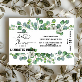 Invitación Elegant Watercolor Eucalyptus Baby Shower