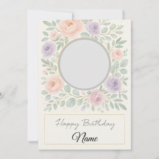 Invitación Elegant Watercolor Floral Birthday Card