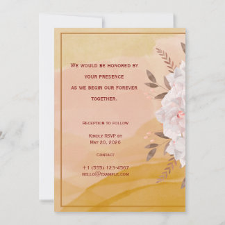 Invitación Elegant Watercolor Floral Wedding Invitation in Wa
