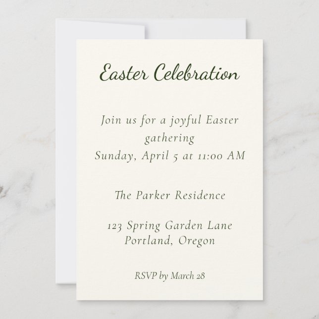 Invitación Elegant Watercolor Floral Wreath Easter (Reverso)