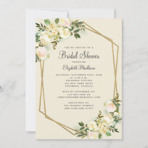 Invitación Elegant Watercolor Green Foilage Bridal Shower
