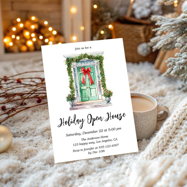 Invitación Elegant Watercolor Holiday Open House Christmas (Subido por el creador)
