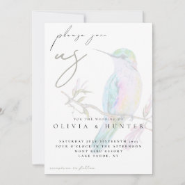 Invitación Elegant Watercolor Hummingbird Wedding Invitation