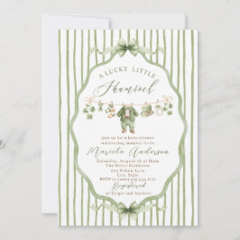 Invitación Elegant Watercolor little shamrockst Patrics Baby 