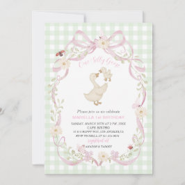 Invitación Elegant  Watercolor One 1st Birthday silly goose G