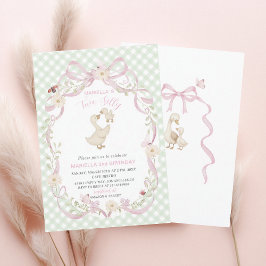 Invitación Elegant  Watercolor One 2nd Birthday silly goose B