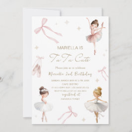 Invitación Elegant  Watercolor One 2nd Birthday tutu cute Gir