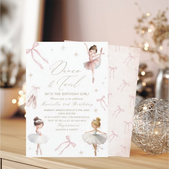 Invitación Elegant  Watercolor One 3rd Birthday tutu cute Gir (Subido por el creador)