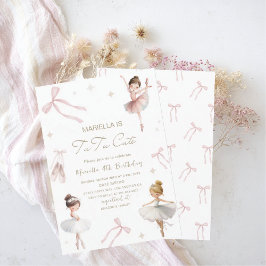 Invitación Elegant  Watercolor One 4th Birthday tutu cute Gir