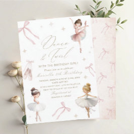 Invitación Elegant  Watercolor One 5th Birthday tutu cute Gir