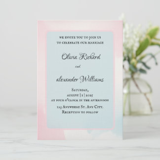 Invitación Elegant Watercolor Pastel Wedding Invitation