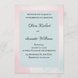 Invitación Elegant Watercolor Pastel Wedding Invitation