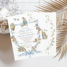 Invitación Elegant Watercolor Peter Rabbit wildflower  Baby S