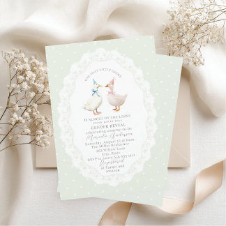 Invitación Elegant Watercolor Silly Goose gender reveal Baby 
