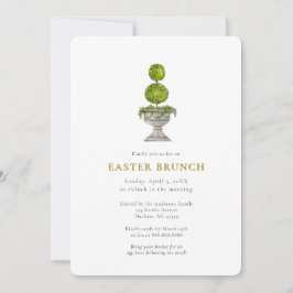 Invitación Elegant Watercolor Topiary  Easter brunch 
