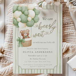 Invitación Elegant We can Bearly Wait Neutral Baby