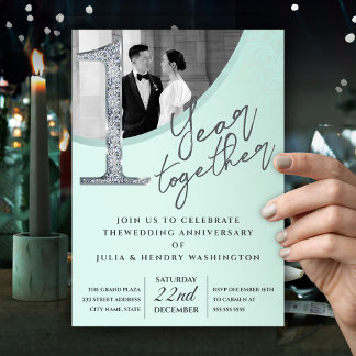 Invitación Elegant Wedding Anniversary Photo