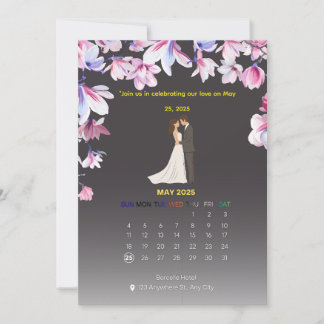 Invitación Elegant Wedding Calendar Invitation