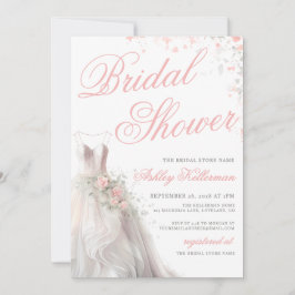 Invitación Elegant Wedding Dress Bridal Shower