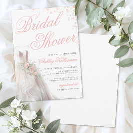 Invitación Elegant Wedding Dress Bridal Shower