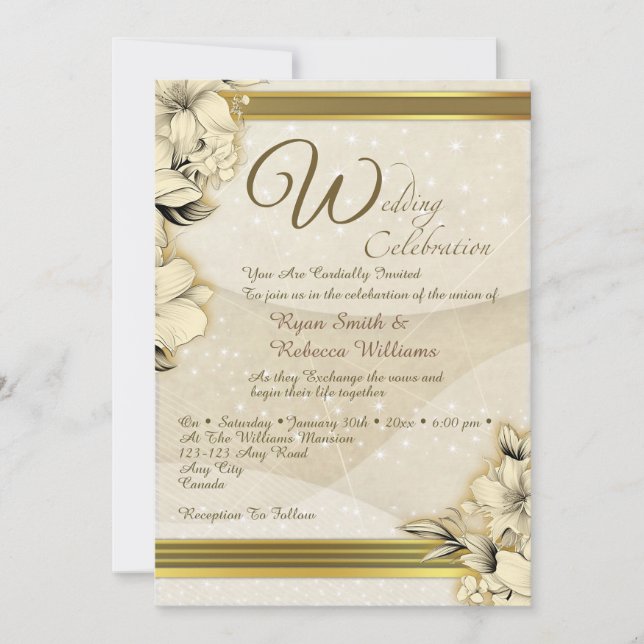 Invitación Elegant Wedding Invitation (Anverso)