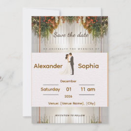 Invitación Elegant Wedding Invitation | Editable Names, Date