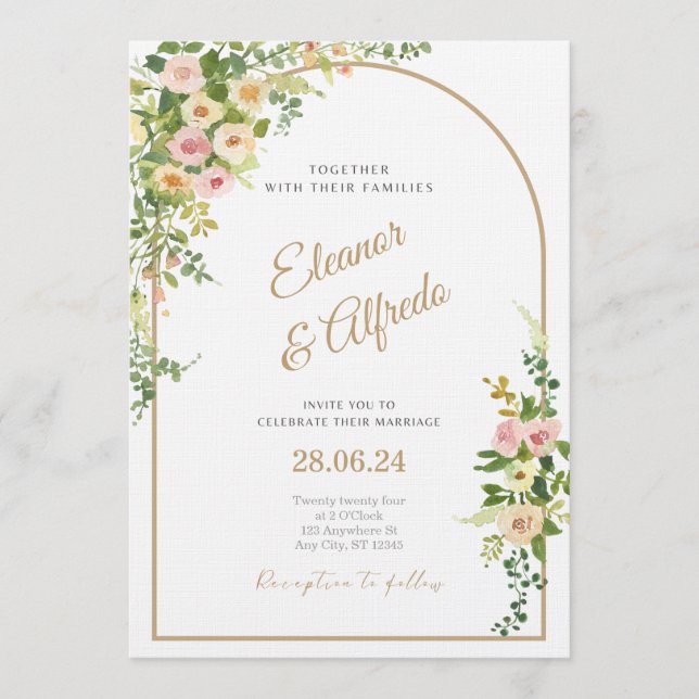 Invitación Elegant Wedding Invitation | Modern Romantic  (Anverso)