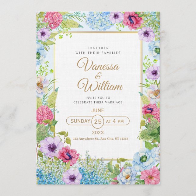 Invitación Elegant Wedding Invitation | Timeless Romantic (Anverso)