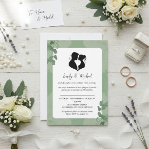 Invitación Elegant Wedding Invitation with Heart Silhouette 