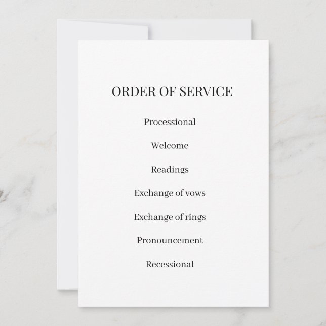 Invitación Elegant Wedding Program & Wedding Party Guide (Reverso)