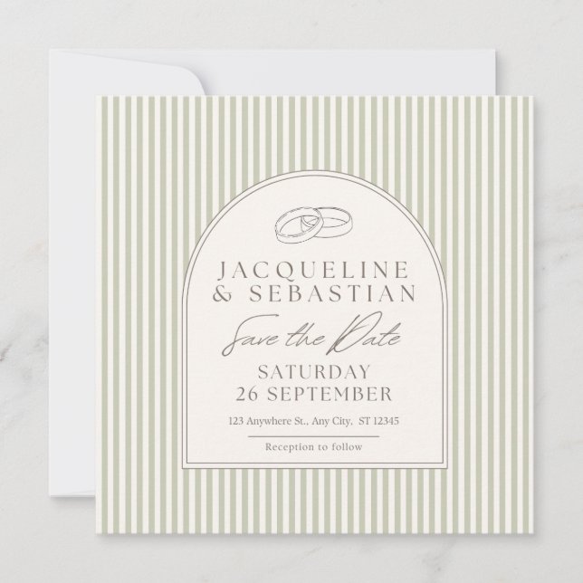 Invitación Elegant Wedding Save the Date Card Design (Anverso)