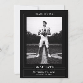 Invitación Elegant White & Black Graduate Announcement