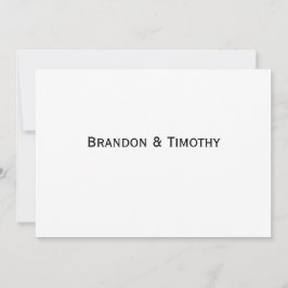 Invitación Elegant White Gay Wedding RSVP Card
