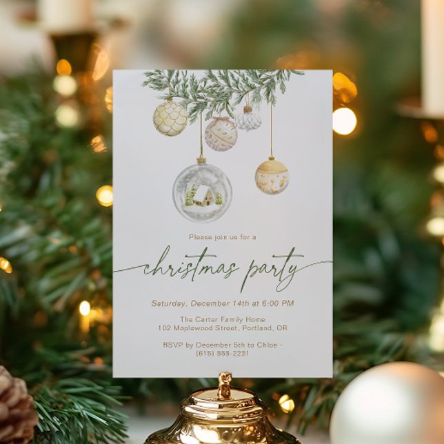 Invitación Elegant White Gold ornament Christmas party (Subido por el creador)