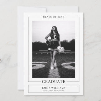 Invitación Elegant White Graduate Announcement
