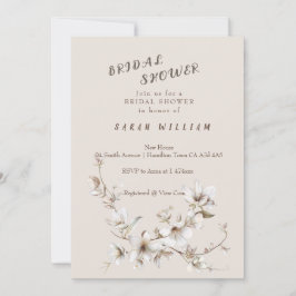Invitación Elegant White & Ivory Blossom Bridal Shower