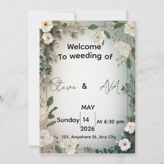 Invitación Elegant White Jasmine Floral Wedding Invitation | 