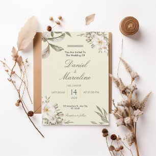 Invitación Elegant White Magnolia Floral Wedding Invitation