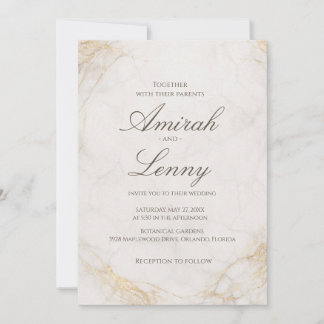 Invitación Elegant White Marble Wedding Invitation Background