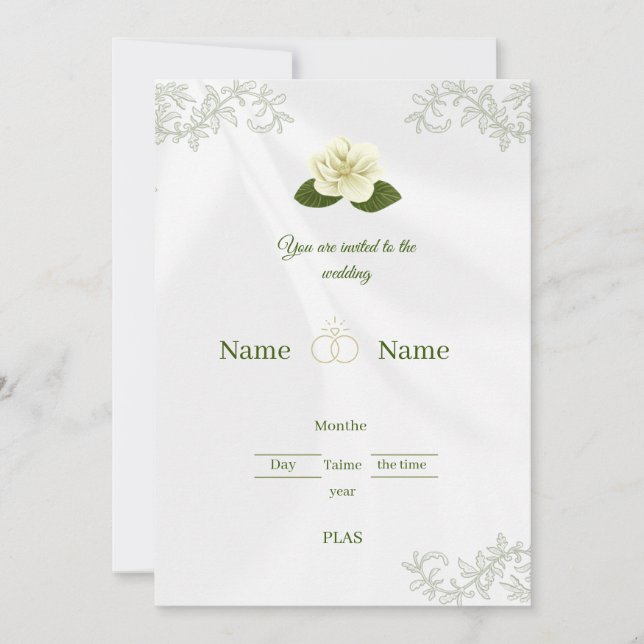 Invitación Elegant White Rose Floral Wedding Invita (Anverso)