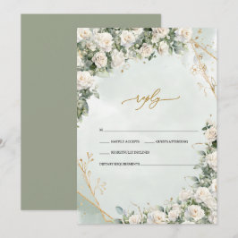 Invitación Elegant White Roses Frame Wedding 