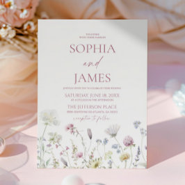 Invitación Elegant Wildflower Floral Flowers Wedding