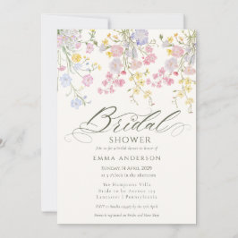 Invitación Elegant Wildflower Garden Bridal Shower