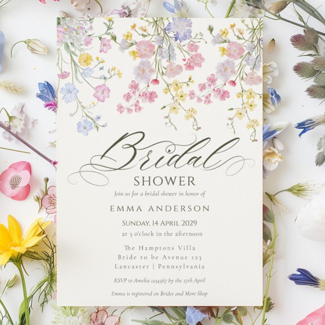 Invitación Elegant Wildflower Garden Bridal Shower (Subido por el creador)