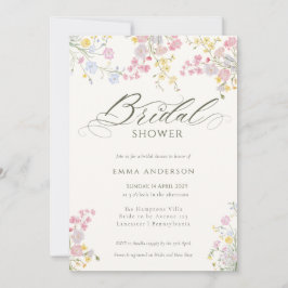 Invitación Elegant Wildflower Garden Bridal Shower