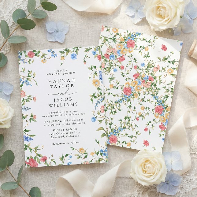 Invitación Elegant Wildflower Meadow Wedding (Subido por el creador)
