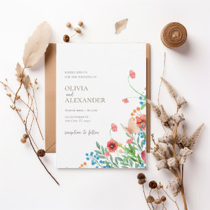 Invitación Elegant Wildflower Meadow Wedding Invitation