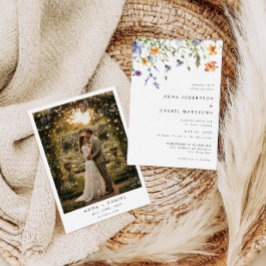 Invitación Elegant Wildflower Photo Wedding Invitation