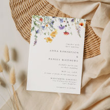 Elegant Wildflower Wedding Invitation